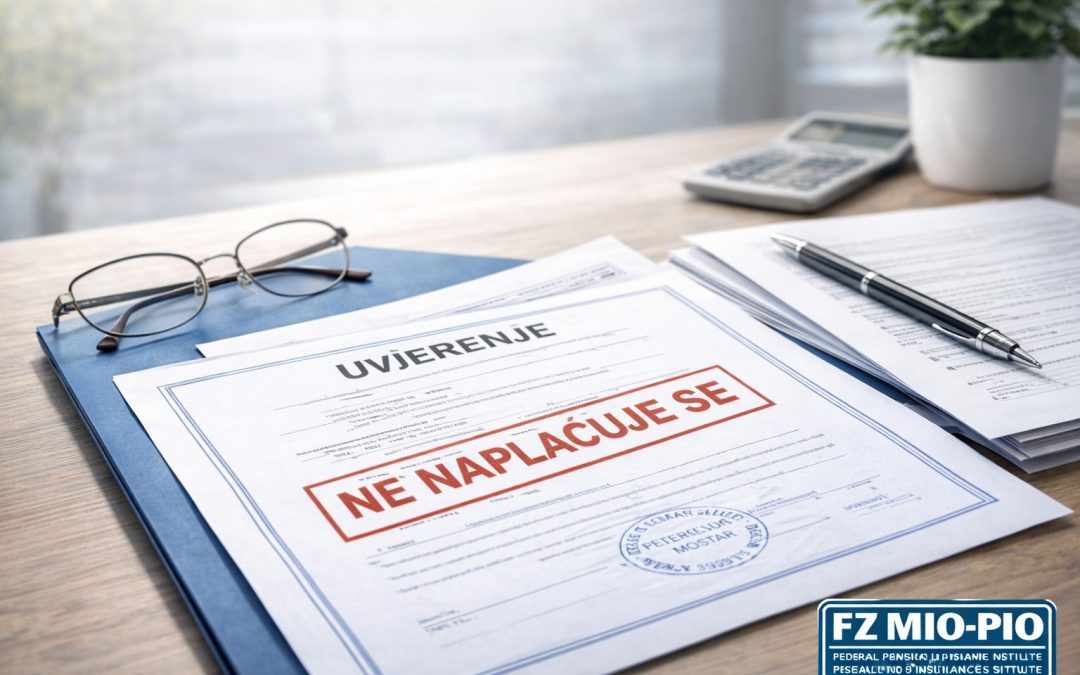 Federalni zavod MIO/PIO ukida plaćanje naknade za izdavanja uvjerenja/potvrda iz matične evidencije